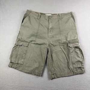Mecca Cargo Shorts Size 36 Green Y2K Hip‎ Hop 11 Inch Inseam